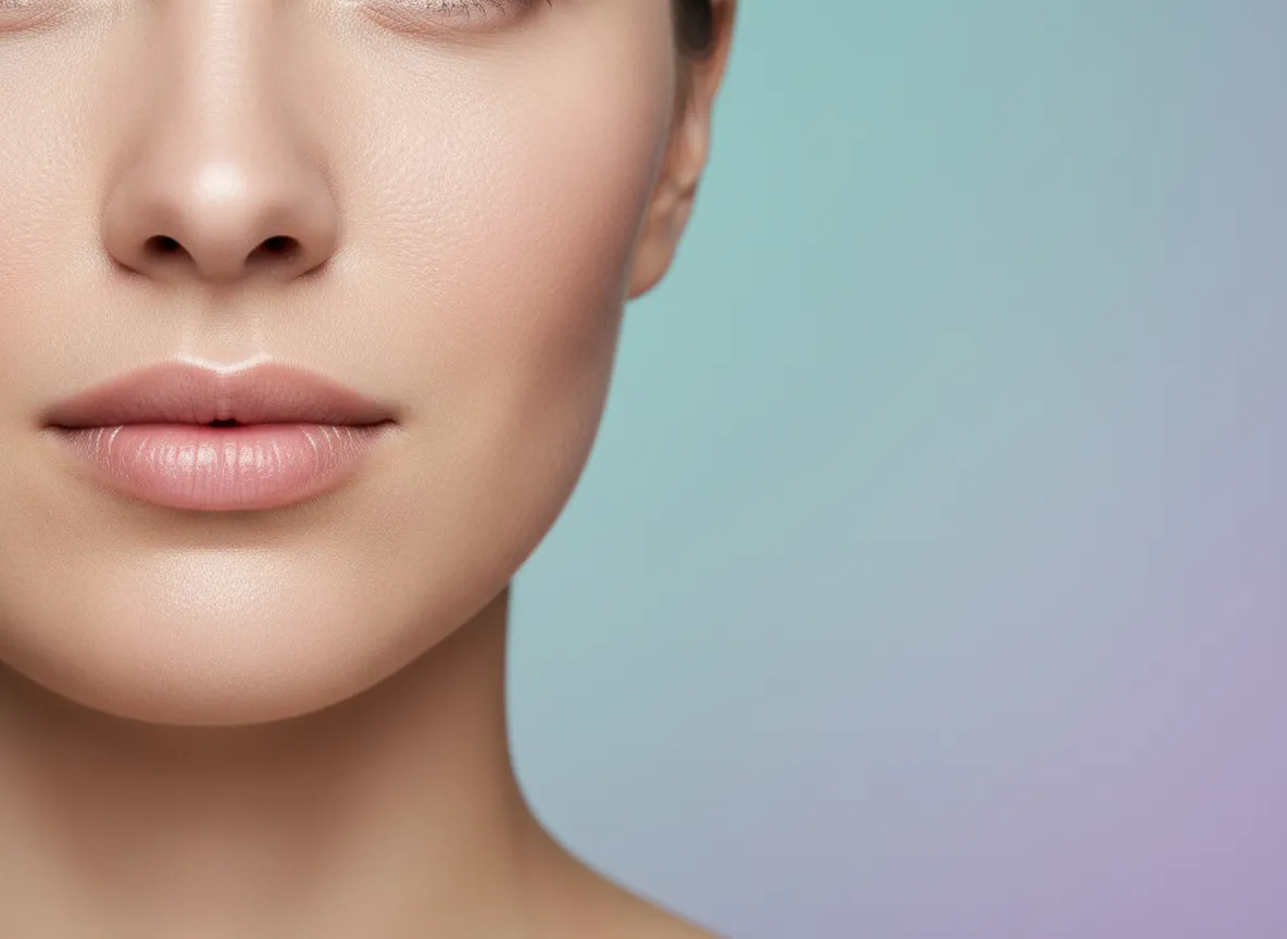 Close-up of youthful skin after injectables